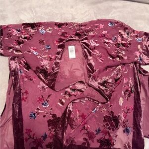 Torrid Burgundy Velvet Burnout Kimono